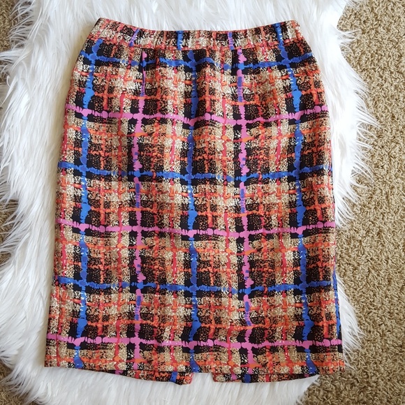 J. Crew Dresses & Skirts - J Crew Multicolored Geometric Silk Pencil Skirt